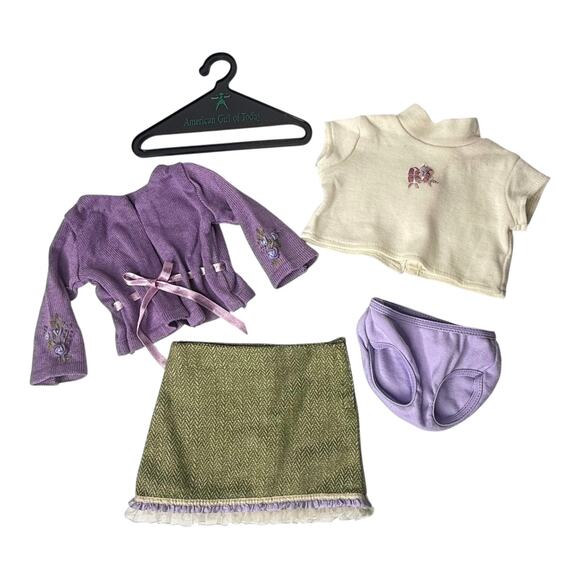 American Girl Today Go Anywhere Outfit SKIRT TOP SWEATER Purple PANTIES Hanger - Picture 10 of 10